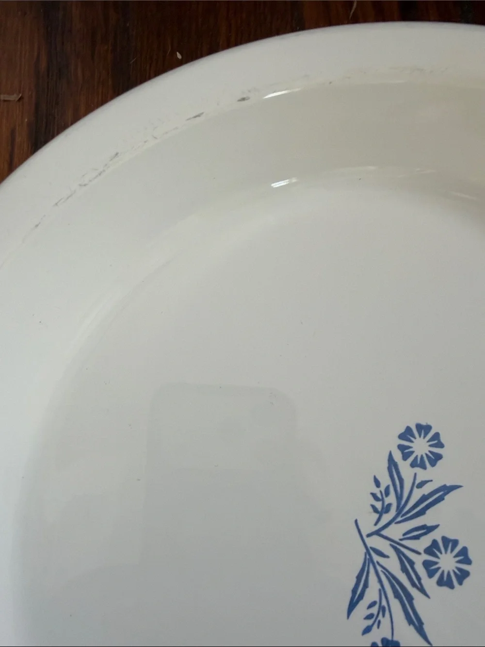 Corningware 9 inch Pie Plate with Blue Floral Center